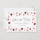 Geperste bloemen en foto save the date (Voorkant)