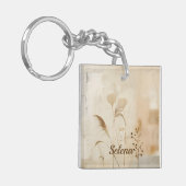 Geperste Bloemen en Gras Sleutelhanger (Voorkant Links)