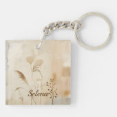 Geperste Bloemen en Gras Sleutelhanger (Achterkant)
