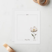 Geperste bloemen gepersonaliseerde stijlvolle noti notitiekaartje (Voorkant / Achterkant in situ)