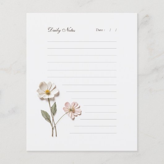 geperste bloemen gevoerd briefpapier (Voorkant)