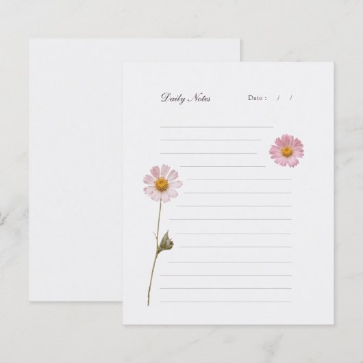 geperste bloemen gevoerd briefpapier (Voorkant / Achterkant)