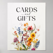 Geperste Bloemen Kaarten en Cadeaus Bord Poster (Voorkant)