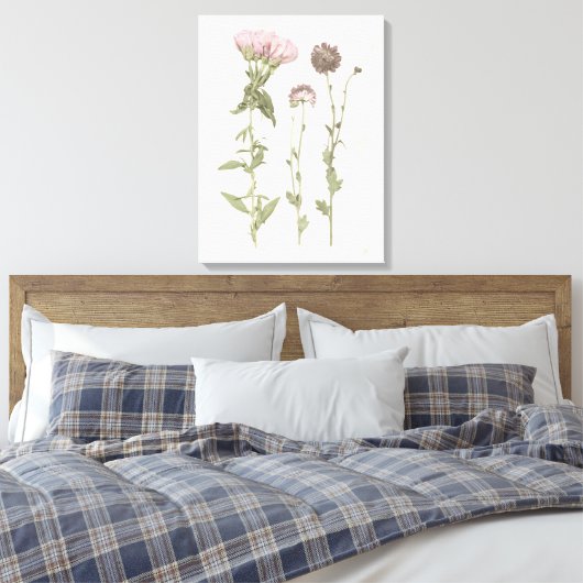Geperste bloemen - Roze Canvas Afdruk (Insitu (Slaapkamer))