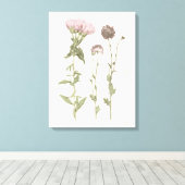 Geperste bloemen - Roze Canvas Afdruk (Insitu (Houten vloer))