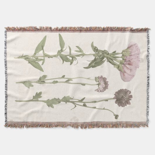 Geperste bloemen - Roze Deken (Voorkant)