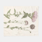Geperste bloemen - Roze Fleece Deken (Voorkant (Horizontaal))