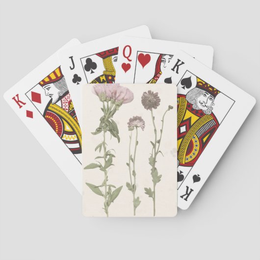 Geperste bloemen - Roze Pokerkaarten (Achterkant)