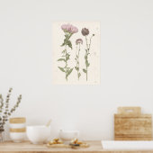 Geperste bloemen - Roze Poster (Keuken)