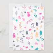 geperste bloemen script chic vrijgezellenfeest kaart (Achterkant)