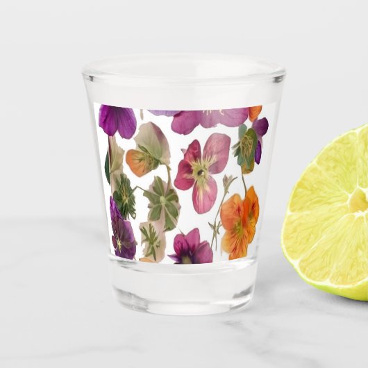 geperste bloemen - shot glas (Voorkant)