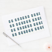 Geperste bloemen T-shirt, Boho Wildbloemen Rechthoekige Sticker (Envelop)