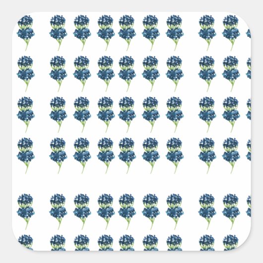 Geperste bloemen T-shirt, Boho Wildbloemen Vierkante Sticker (Voorkant)