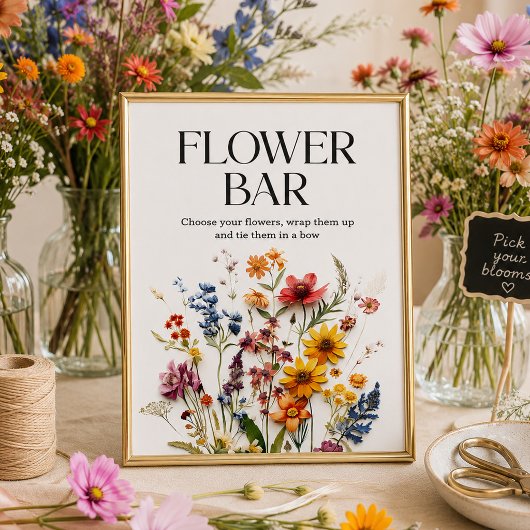 Geperste Bloemen Wildbloem Bloem Bar Bord Poster