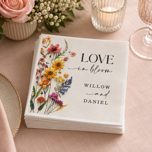Geperste Bloemen Wilde Bloem Boho Bruiloft Servet