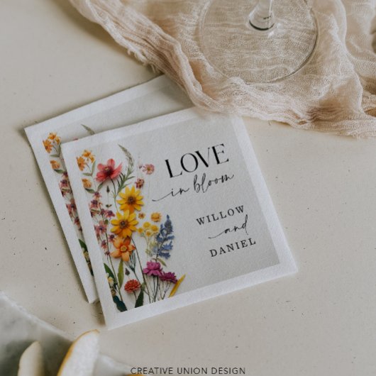 Geperste Bloemen Wilde Bloem Boho Bruiloft Servet