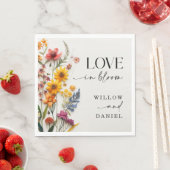Geperste Bloemen Wilde Bloem Boho Bruiloft Servet (Insitu)