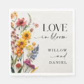 Geperste Bloemen Wilde Bloem Boho Bruiloft Servet (Voorkant)