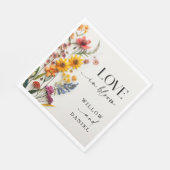 Geperste Bloemen Wilde Bloem Boho Bruiloft Servet (Hoek)