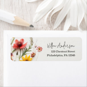 Geperste Bloemen Wilde Bloem Boho Retouradres Etiket