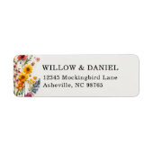 Geperste Bloemen Wilde Bloem Retouradres Labels (Voorkant)