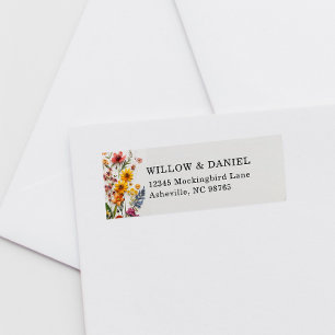 Geperste Bloemen Wilde Bloem Retouradresstickers Etiket