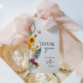 Geperste Bloemen Wilde Bloemen Baby Borrelkaartjes Cadeaulabel