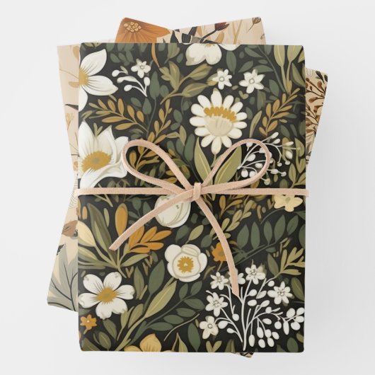  geperste bloemmoody inpakpapier vel (In situ)