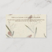 Geperste Planten Papier Stijl Visitekaartje (Achterkant)