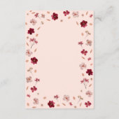 Geperste rode roze en crèmekleurige, bloemige trou informatiekaartje (Achterkant)