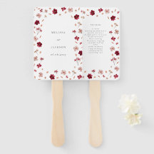 Geperste rood roze en crème, bloemig trouwprogramm