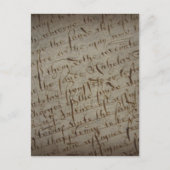 Geperste tekst met antiek schrijven, oud papier briefkaart (Voorkant)