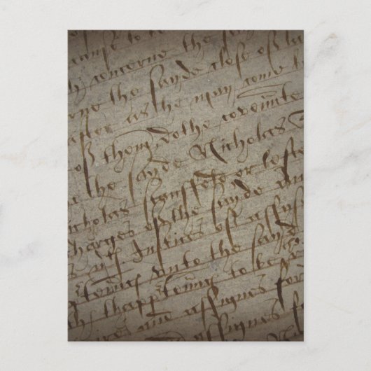 Geperste tekst met antiek schrijven, oud papier briefkaart (Voorkant)