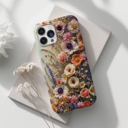Geperste Wildbloem Artistieke Bloemen Case-Mate iPhone Case