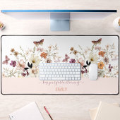 Geperste Wildbloemen Botanische Bloemen Desk Mat