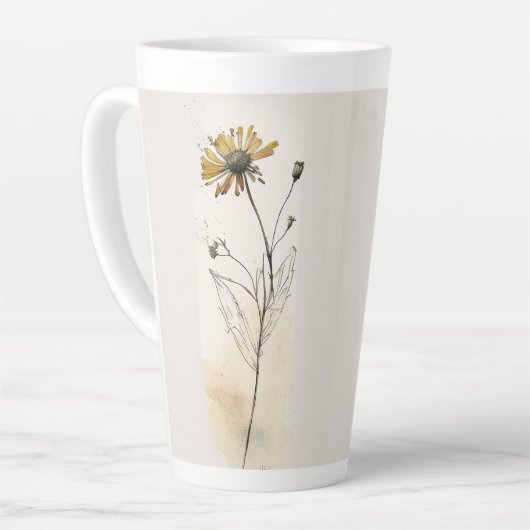 Geperste wilde bloem latte mok (Linkerhoek)