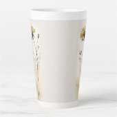 Geperste wilde bloem latte mok (Voorkant)