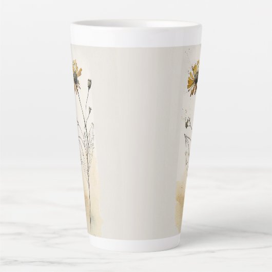 Geperste wilde bloem latte mok (Voorkant)