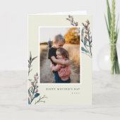 Geperste wilde bloemen gevouwen Moederdag Kaart (Voorkant)