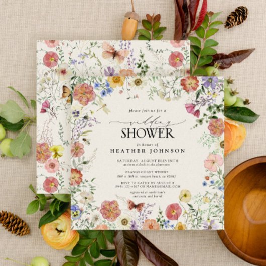 geperste wilde Lijst van wilde bloemen Kaart