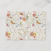 Geperste Wildflower Baby shower Luier Raffle Informatiekaartje (Achterkant)