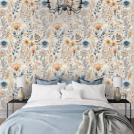 Geperste Wildflower Boho Botanical Behang