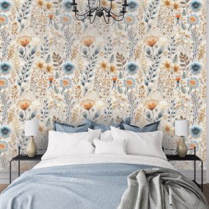 Geperste Wildflower Boho Botanical Behang