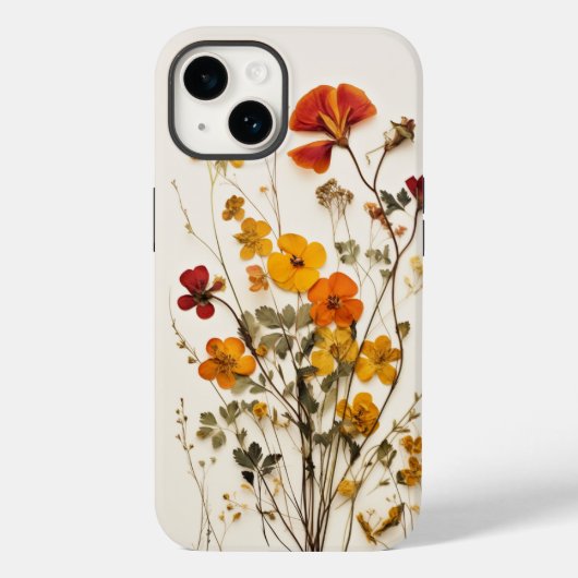 Geperste Wildflower Vrouwelijke GIft voor haar Case-Mate iPhone Case (Achterkant)
