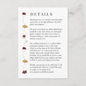 Geperste Wildflower Wedding Details Kaart (Voorkant)