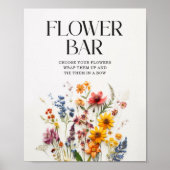 Geperste Wildflowers Baby shower Bloemenbalkteken Poster (Voorkant)