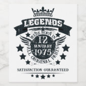 Gepesonaliseerde legende werd geboren in het jaar  wijn etiket (Enkel label)