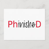 Gephinded, woordkunst, tekstontwerp voor promovend aankondigingskaart (Voorkant)