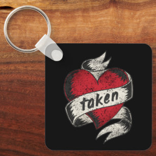 Gepikt En Verliefd Vintage Tattoo Hart Trouwring Sleutelhanger