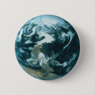 Gepilde aarde ronde button 5,7 cm